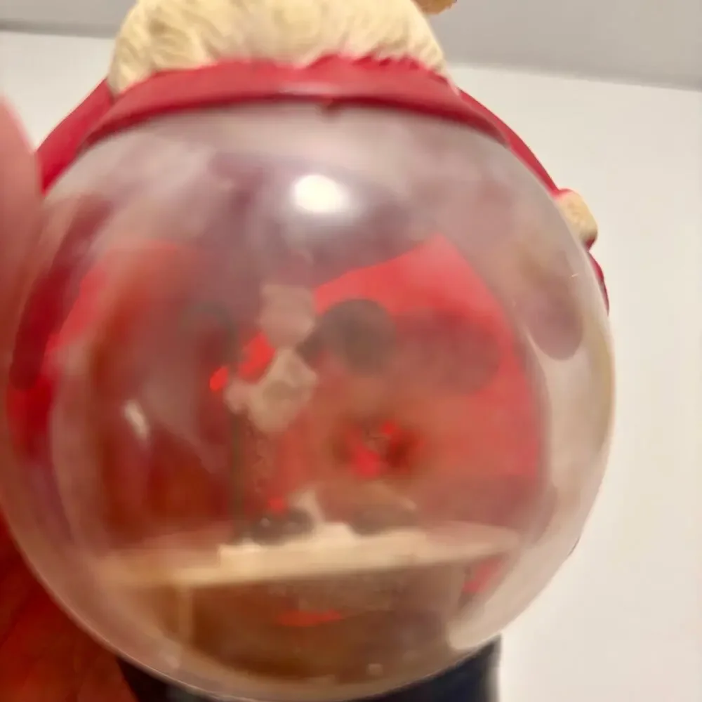 VTG Plastic Santa Snow Globe Belly Figurine 5.5